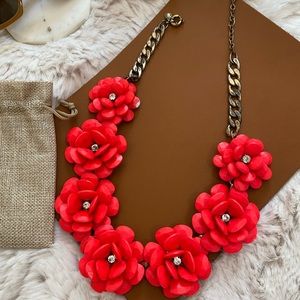 J Crew Rose Wreath Statement Necklace